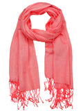 NYFASHION101 Women's Sheer Metallic Braided Tassel Ends Scarf Shawl Wrap