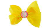 NYFASHION101 Toddlers' Girls' Unicorn Button Grosgrain Ribbon Bow Alligator Clip