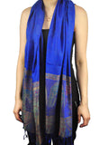 NYFASHION101 Women's Large Soft Embroidered Elephant Scarf Shawl Wrap