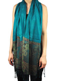 NYFASHION101 Women's Large Soft Embroidered Elephant Scarf Shawl Wrap
