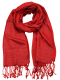 NYFASHION101 Women's Sheer Metallic Braided Tassel Ends Scarf Shawl Wrap