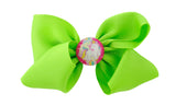 NYFASHION101 Toddlers' Girls' Unicorn Button Grosgrain Ribbon Bow Alligator Clip