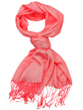 NYFASHION101 Women's Sheer Metallic Braided Tassel Ends Scarf Shawl Wrap