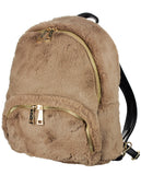C.C Women's Faux Fur Fuzzy Backpack Schoolbag Shoulder Bag Purse