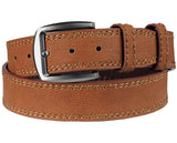 Eurosport Men's Textures Bonded Leather Stitched Edge Cut-To-Fit Belt with Square Buckle