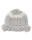 Two Tone Single Strip Handmade Big Loop Helsinski Hat Beanie