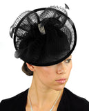 NYFASHION101 Cocktail Fashion Sinamay Fascinator Hair Clip Design & Mesh
