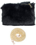 C.C Women's Evening Faux Fur Fuzzy Crossbody Shoulder Bag Clutch Purse