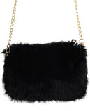 C.C Women's Evening Faux Fur Fuzzy Crossbody Shoulder Bag Clutch Purse