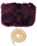C.C Women's Evening Faux Fur Fuzzy Crossbody Shoulder Bag Clutch Purse