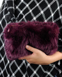 C.C Women's Evening Faux Fur Fuzzy Crossbody Shoulder Bag Clutch Purse