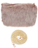 C.C Women's Evening Faux Fur Fuzzy Crossbody Shoulder Bag Clutch Purse