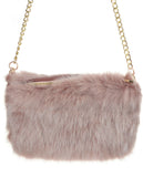 C.C Women's Evening Faux Fur Fuzzy Crossbody Shoulder Bag Clutch Purse