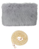 C.C Women's Evening Faux Fur Fuzzy Crossbody Shoulder Bag Clutch Purse