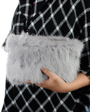 C.C Women's Evening Faux Fur Fuzzy Crossbody Shoulder Bag Clutch Purse