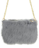 C.C Women's Evening Faux Fur Fuzzy Crossbody Shoulder Bag Clutch Purse