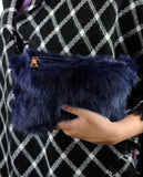 C.C Women's Evening Faux Fur Fuzzy Crossbody Shoulder Bag Clutch Purse