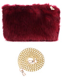 C.C Women's Evening Faux Fur Fuzzy Crossbody Shoulder Bag Clutch Purse