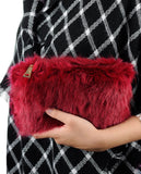 C.C Women's Evening Faux Fur Fuzzy Crossbody Shoulder Bag Clutch Purse