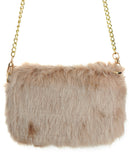 C.C Women's Evening Faux Fur Fuzzy Crossbody Shoulder Bag Clutch Purse
