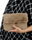 C.C Women's Evening Faux Fur Fuzzy Crossbody Shoulder Bag Envelope Clutch Purse