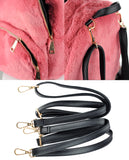 C.C Women's Faux Fur Fuzzy Backpack Schoolbag Shoulder Bag Purse