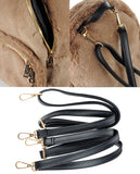 C.C Women's Faux Fur Fuzzy Backpack Schoolbag Shoulder Bag Purse