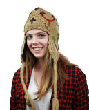 NYFASHION101 Nepal Handmade Ear Flaps Wool Fleece Lined Winter Hat