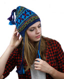 NYFASHION101 Nepal Handmade Ear Flaps Wool Fleece Lined Winter Hat