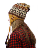 NYFASHION101 Nepal Handmade Ear Flaps Wool Fleece Lined Winter Hat