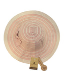 NYFASHION101 Crushable Two Tone Weaved Removable Bow Floppy Brim Sun Hat