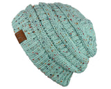 C.C Unisex Colorful Confetti Soft Stretch Cable Knit Beanie Skull Cap