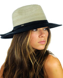 NYFASHION101 Multicolor Weaved Band Matching Brim Panama Fedora Sun Hat