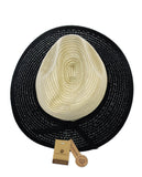 NYFASHION101 Multicolor Weaved Band Matching Brim Panama Fedora Sun Hat