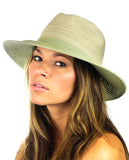NYFASHION101 Multicolor Weaved Band Matching Brim Panama Fedora Sun Hat