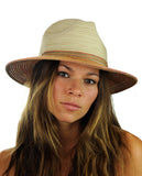 NYFASHION101 Multicolor Weaved Band Matching Brim Panama Fedora Sun Hat