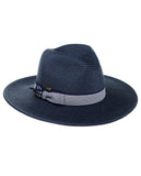 NYFASHION101 Striped Ribbon Band Teardrop Dent Panama Fedora Sun Hat