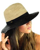 NYFASHION101 Solid Color Band Raffia Straw Weaved Panama Fedora Sun Hat