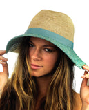 NYFASHION101 Solid Color Band Raffia Straw Weaved Panama Fedora Sun Hat