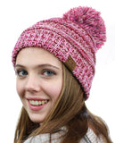 NYFASHION101® Unisex Multicolor Warm Cable Knit Slouch Pom Pom Beanie Cap