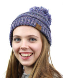 NYFASHION101® Unisex Multicolor Warm Cable Knit Slouch Pom Pom Beanie Cap