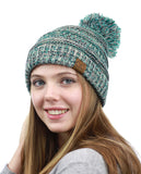 NYFASHION101® Unisex Multicolor Warm Cable Knit Slouch Pom Pom Beanie Cap