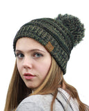 NYFASHION101® Unisex Multicolor Warm Cable Knit Slouch Pom Pom Beanie Cap