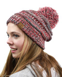 NYFASHION101® Unisex Multicolor Warm Cable Knit Slouch Pom Pom Beanie Cap