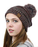 NYFASHION101® Unisex Multicolor Warm Cable Knit Slouch Pom Pom Beanie Cap