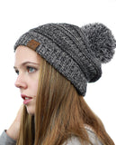 NYFASHION101® Unisex Multicolor Warm Cable Knit Slouch Pom Pom Beanie Cap