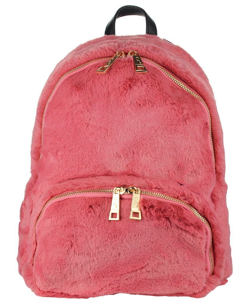 fluffy mini backpack C.C Women's Faux Fur Fuzzy Backpack Schoolbag Shoulder Bag Purse –  NYFASHION101