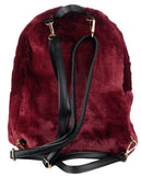 C.C Women's Faux Fur Fuzzy Backpack Schoolbag Shoulder Bag Purse