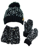 NYfashion101 Exclusive 3 Piece Confetti Knit Boot Cuff, Beanie & Mitten Set