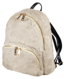 C.C Women's Faux Fur Fuzzy Backpack Schoolbag Shoulder Bag Purse